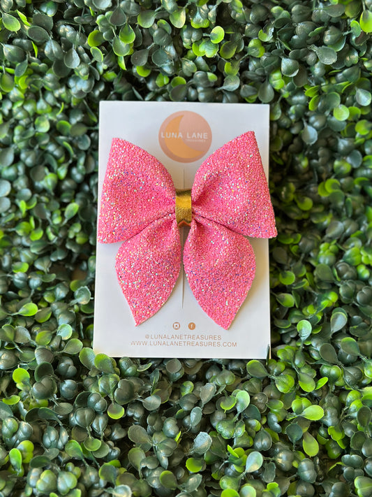 Glitter Pink Sailor Bow