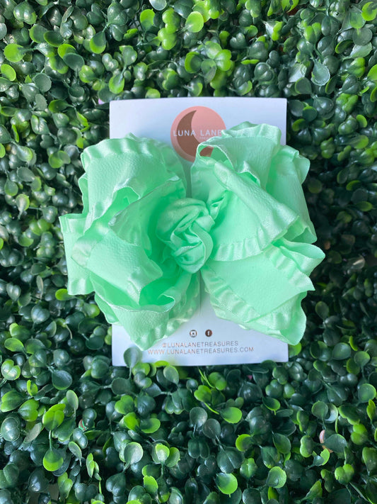 Mint Ruffle Bow