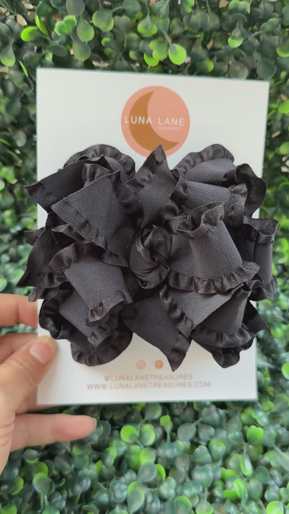 Black Ruffle Bow