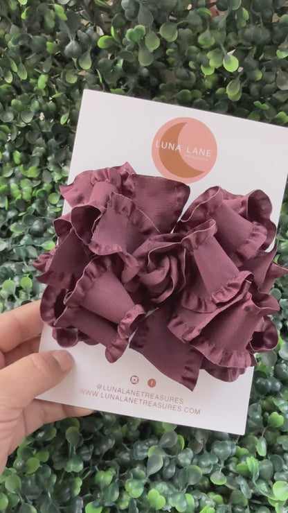 Burgundy Ruffle Bow