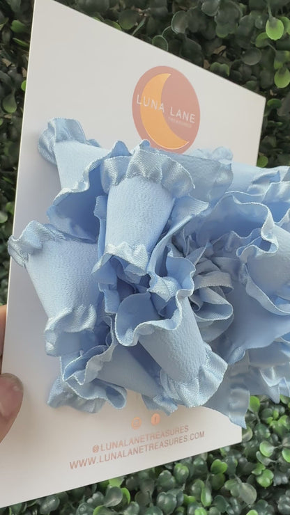 Dusty Blue Ruffle Bow