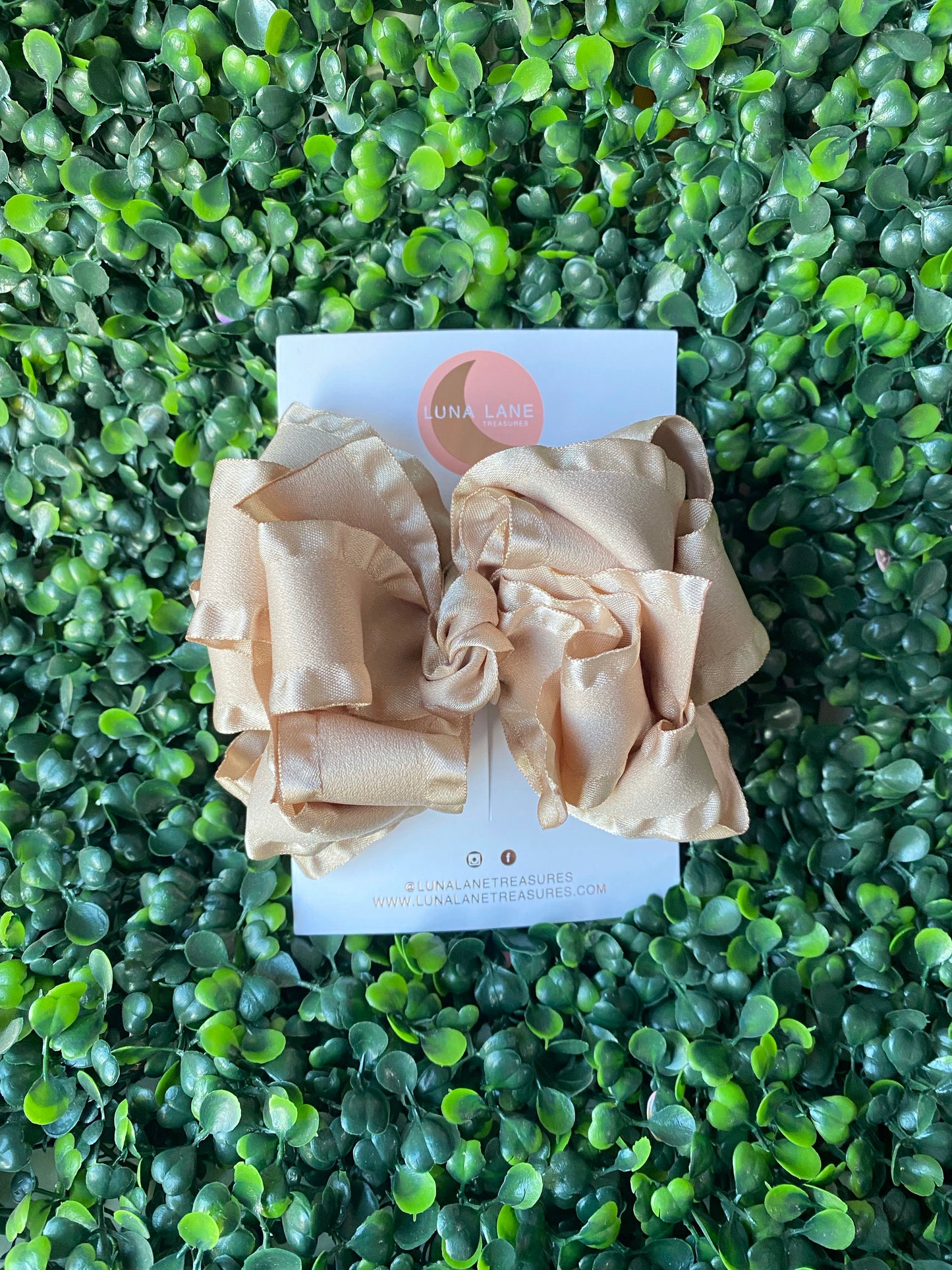 Tan Ruffle Bow