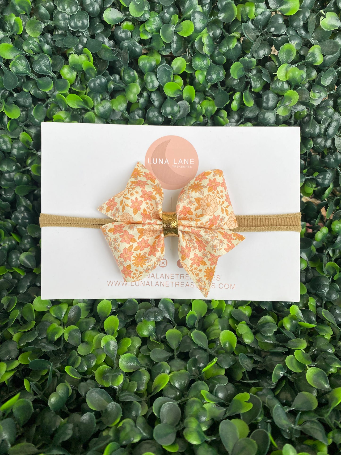 Peach Spring Floral Hair Bow