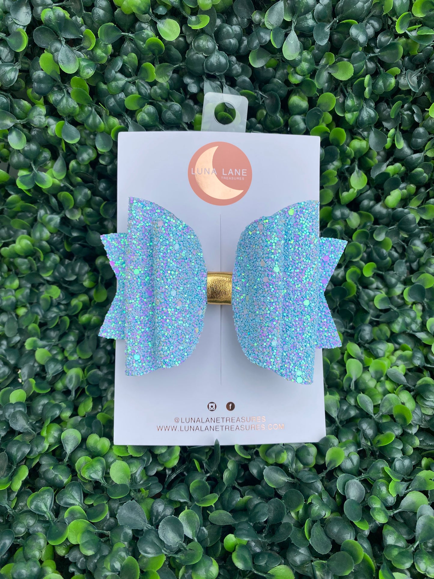 Glitter Sky Blue Bow