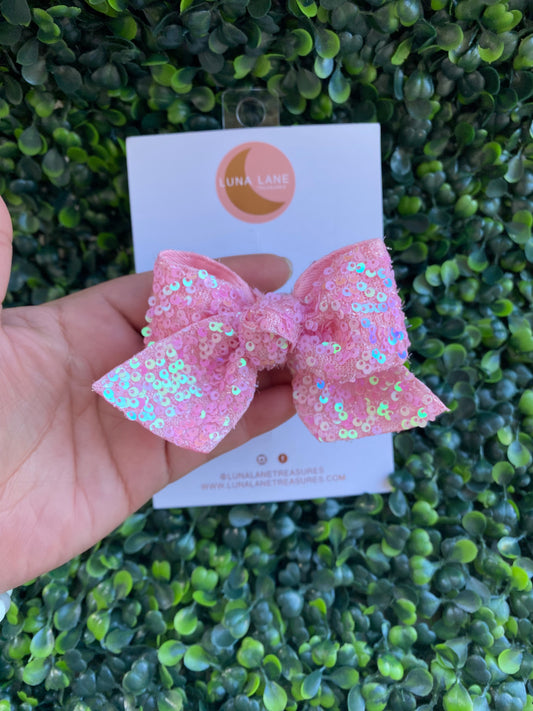 Pink Sequins Bows